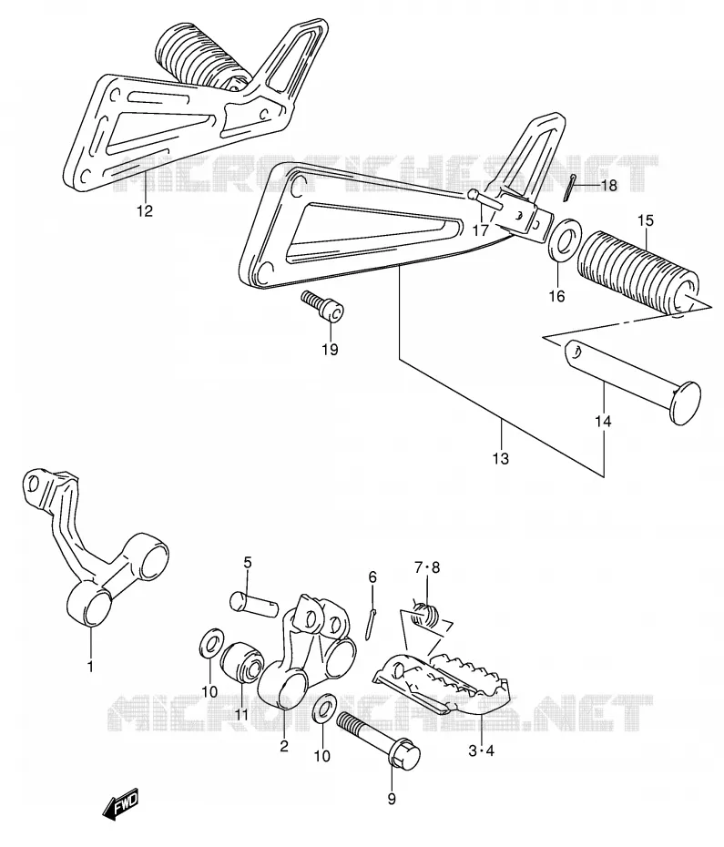 FOOTREST Suzuki MOTO 650 DR 1995  DR650RSES(E4)
