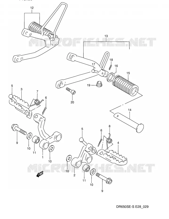 FOOTREST Suzuki MOTO 650 DR 1995  DR650SES(E28)