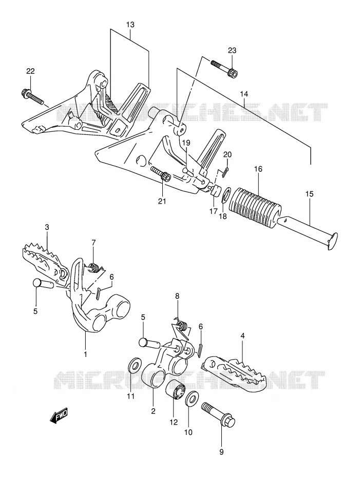 FOOTREST Suzuki MOTO 800 DR 1993  DR800SUP