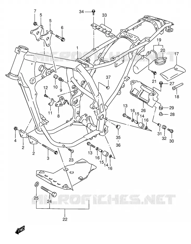 FRAME (MODELE K1) Suzuki MOTO 650 DR 2003  DR650SEK3(E4)