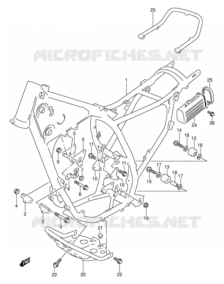 FRAME (MODELE L) Suzuki MOTO 250 DR 1993  DR250SP(E24)