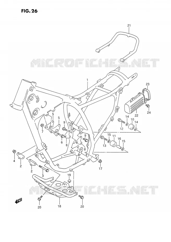 FRAME (MODELE L) Suzuki MOTO 350 DR 1993  DR350SP(E2)