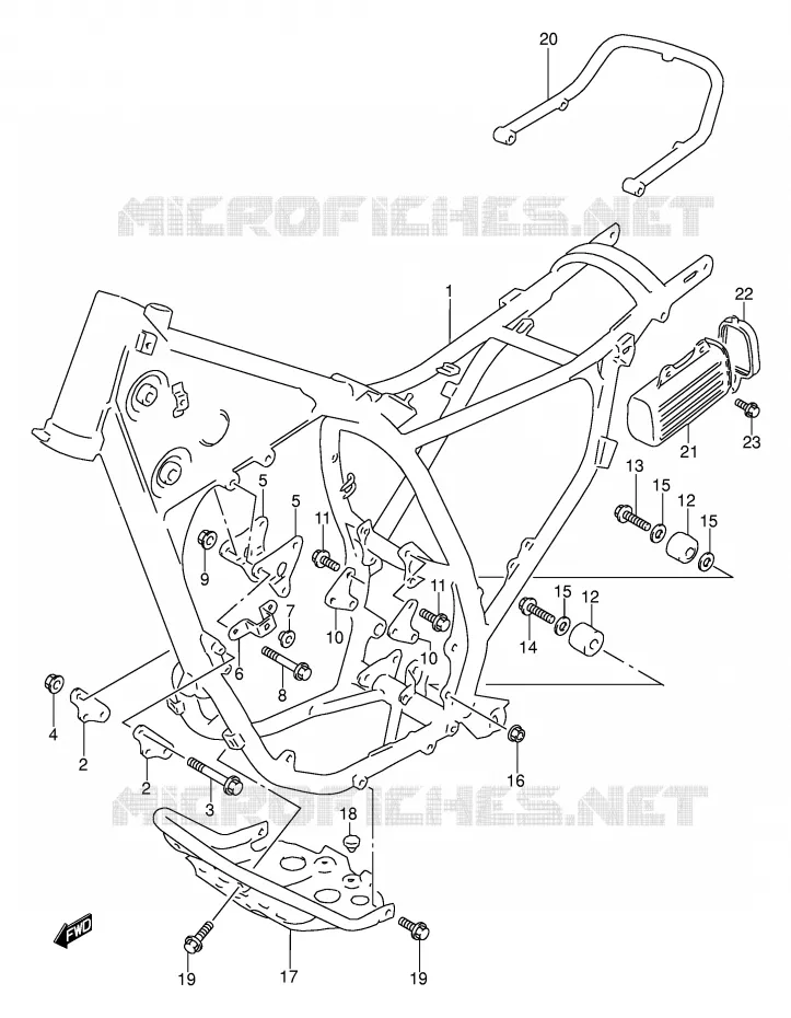 FRAME (MODELE M/N/P/R) Suzuki MOTO 250 DR 1994  DR250SR(E24)