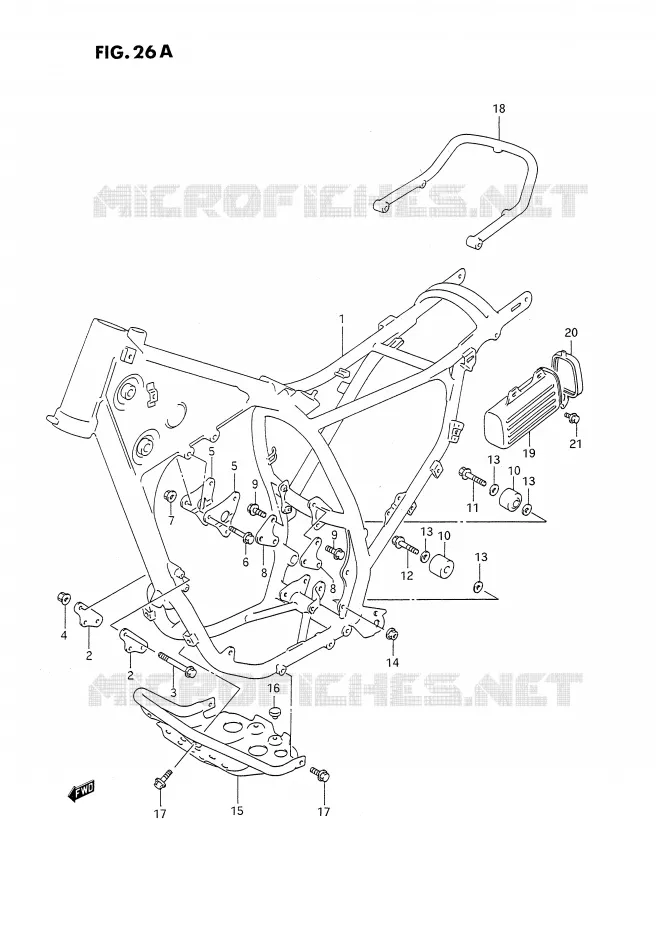 FRAME (MODELE M/N/P) Suzuki MOTO 350 DR 1992  DR350SN(E2)
