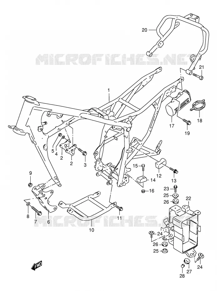 FRAME (MODELE R/S/T) Suzuki MOTO 125 DR 1998  DR125SEW(E4)