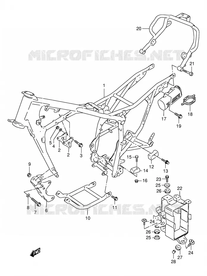 FRAME (MODELE V/W) Suzuki MOTO 125 DR 1996  DR125SET(E4)