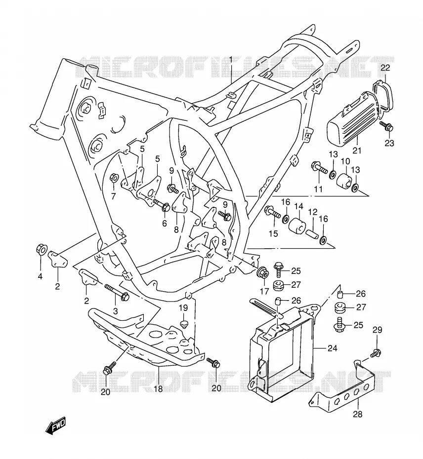 FRAME (MODELE X) Suzuki MOTO 350 DR 1995  DR350SES(E2)