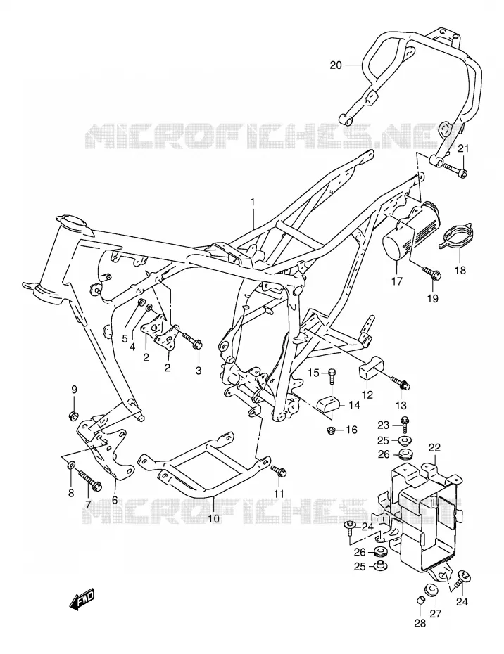 FRAME (MODELE X/Y) Suzuki MOTO 125 DR 1998  DR125SEW(E4)