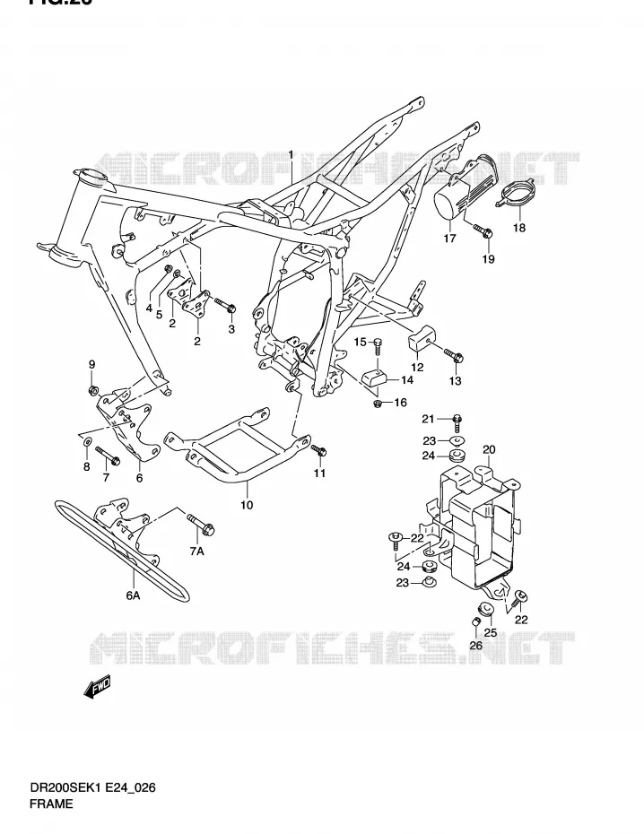 FRAME Suzuki MOTO 200 DR 2001  DR200SEK1(E24)