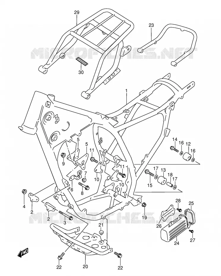 FRAME Suzuki MOTO 350 DR 1996  DR350T(E3)