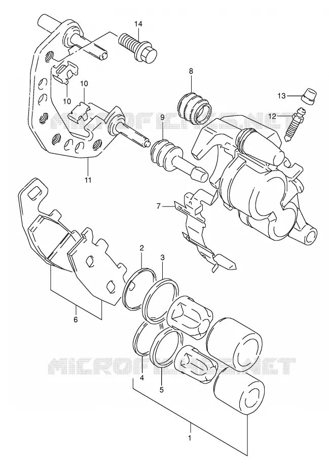 FRONT CALIPER (MODELE M/N/P/R/S) Suzuki MOTO 800 DR 1992  DR800SN(E4)