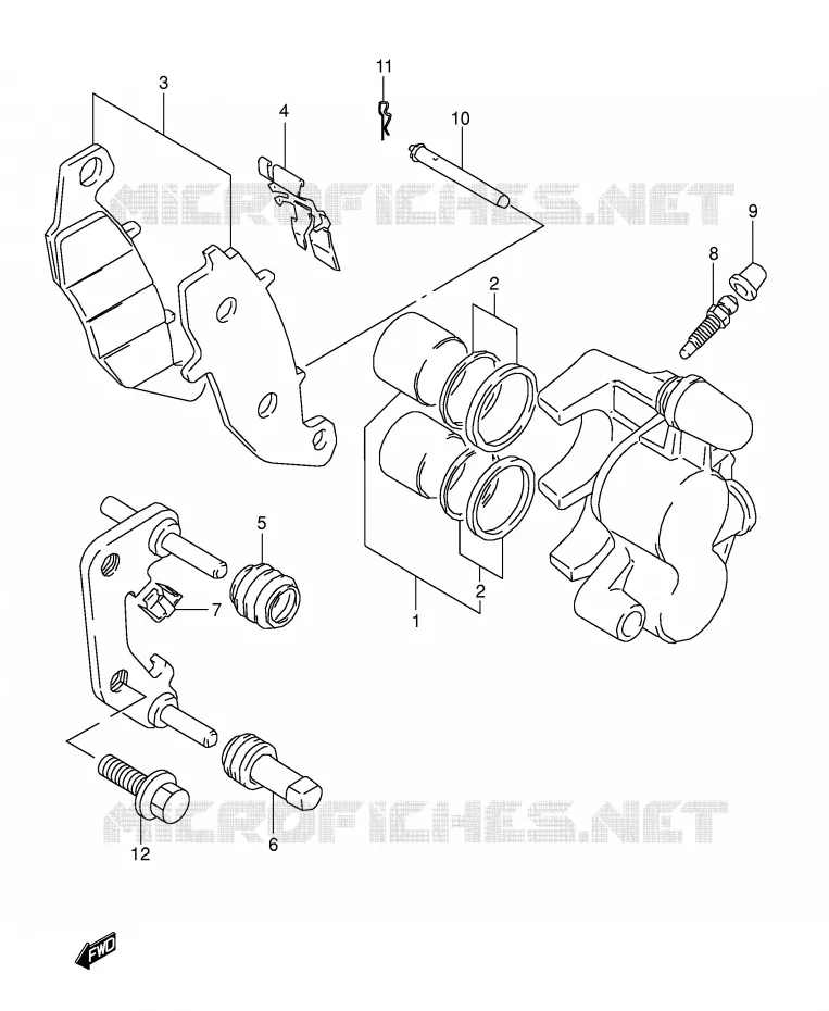 FRONT CALIPER (MODELE T) Suzuki MOTO 800 DR 1995  DR800SS(E4)