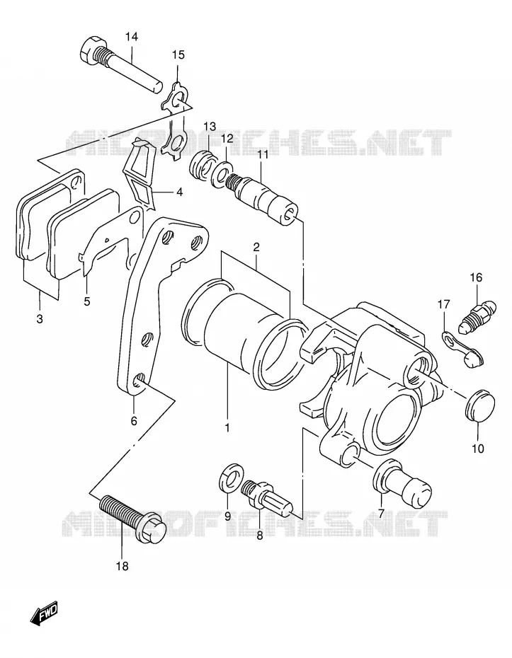 FRONT CALIPER Suzuki MOTO 125 DR 1998  DR125SEUW(E4)