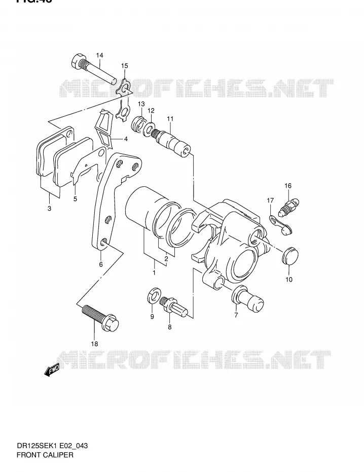 FRONT CALIPER Suzuki MOTO 125 DR 2002  DR125SEK2(E2)