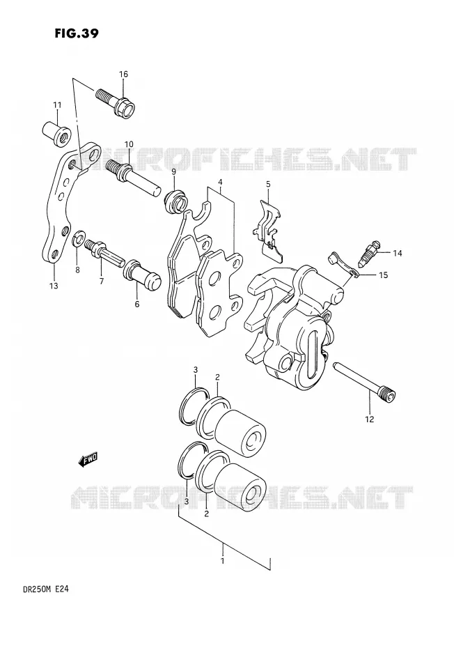 FRONT CALIPER Suzuki MOTO 250 DR 1991  DR250M(E24)