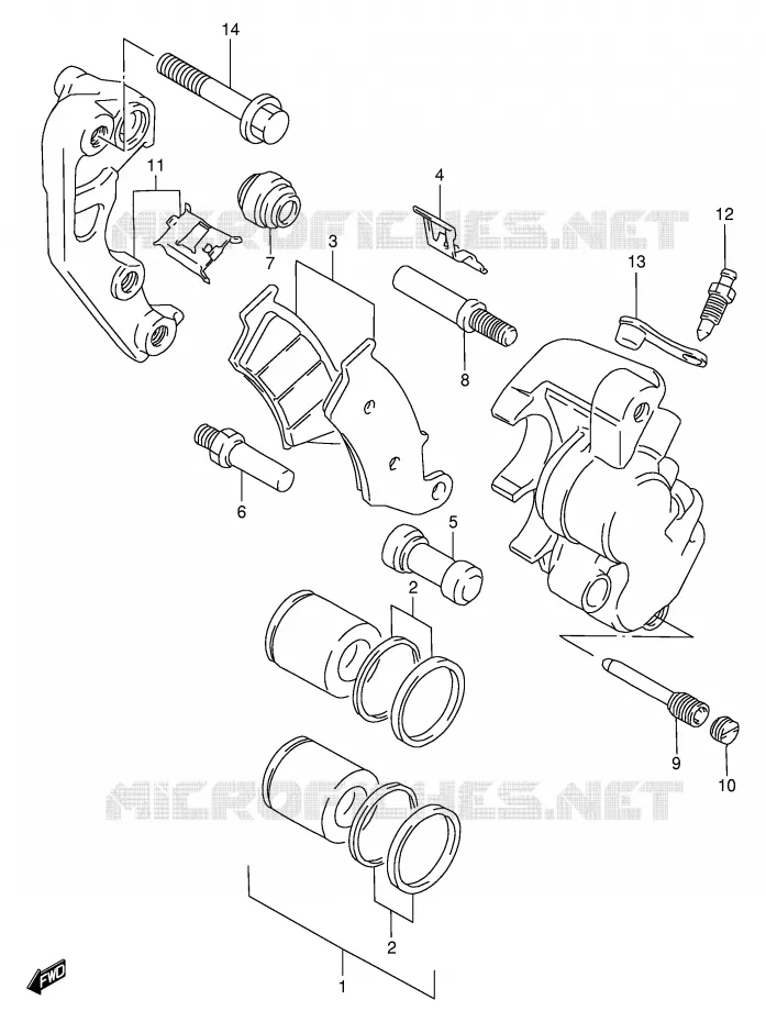 FRONT CALIPER Suzuki MOTO 650 DR 1996  DR650SET(E4)