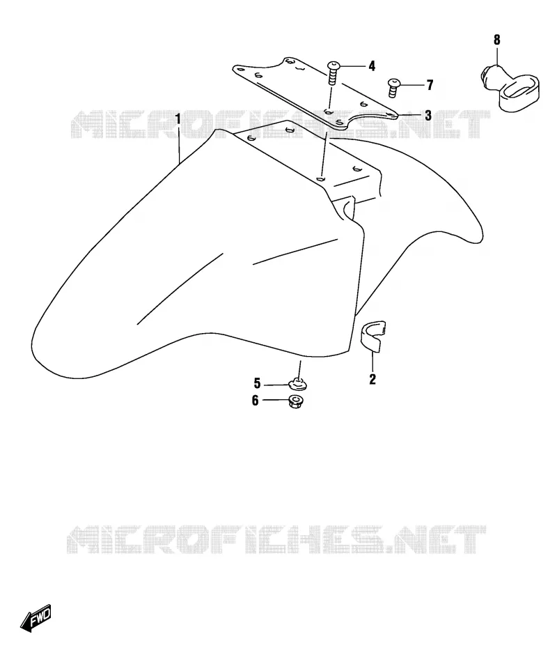 FRONT FENDER (MODELE K4) Suzuki MOTO 500 GS-E 2004  GS500K4(P19)