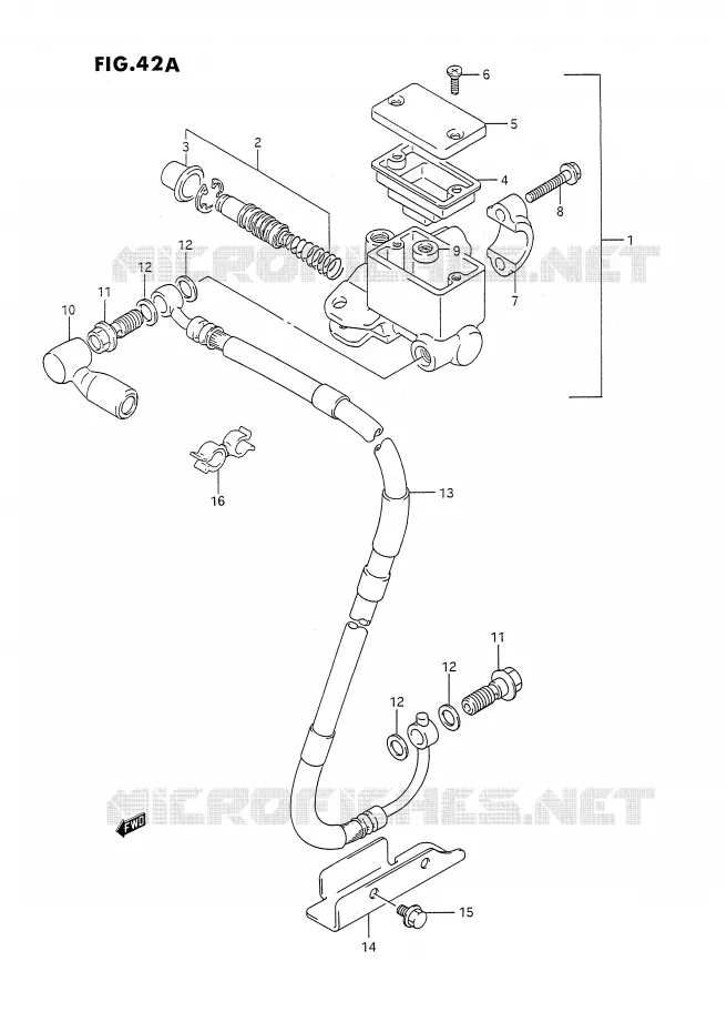 FRONT HOOFDREMCILINDER (DR350SHN/SHP/SHR) Suzuki MOTO 350 DR 1994  DR350SHR(E2)