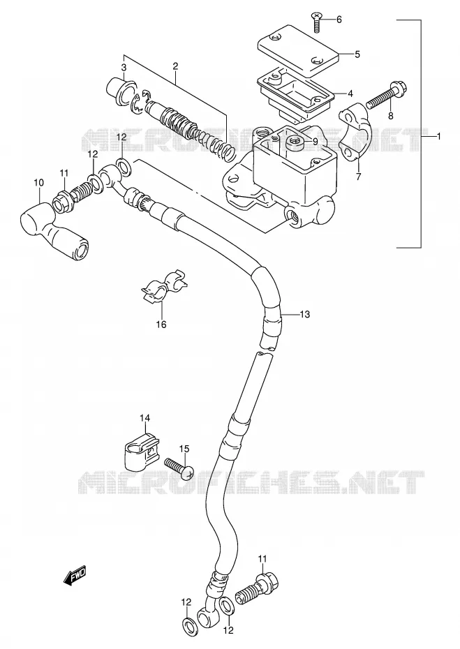 FRONT HOOFDREMCILINDER Suzuki MOTO 250 DR 1994  DR250SR(E24)