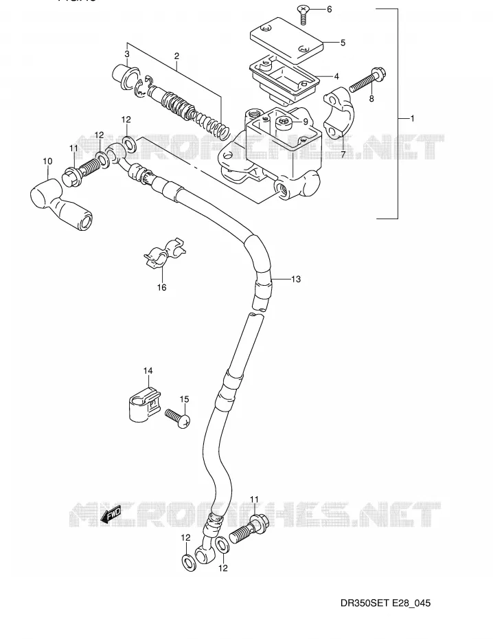 FRONT HOOFDREMCILINDER Suzuki MOTO 350 DR 1994  DR350SER(E28)