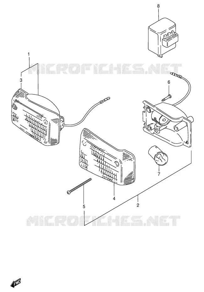 FRONT INDICATOREN (E1,E30,E43,E45,E71,P1) Suzuki SCOOTER 100 FB 1994  FB100R(E71)