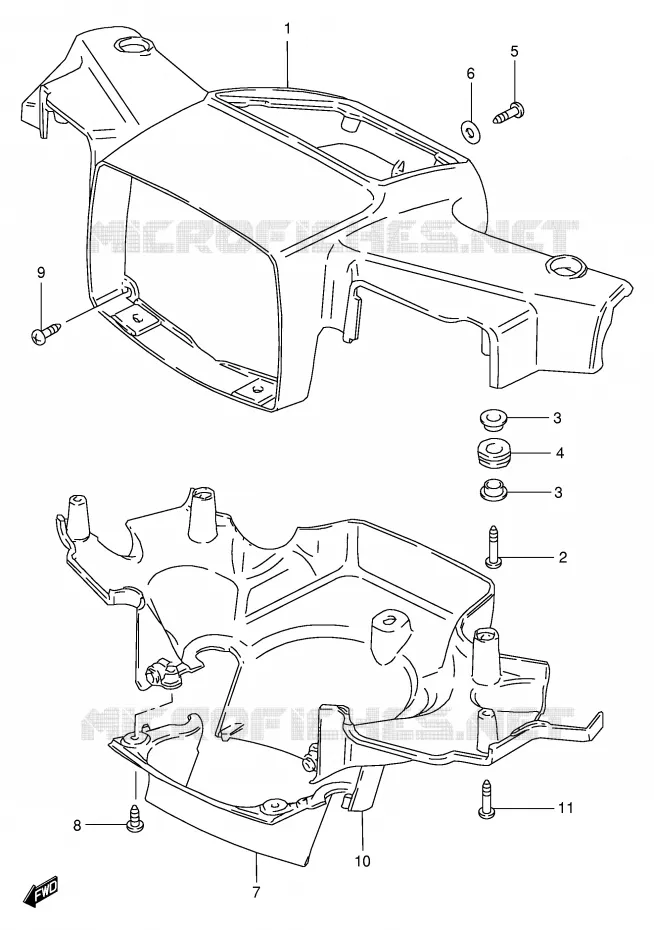 FRONT KUIP (MODELE G/R/S/V) Suzuki SCOOTER 100 FB 1994  FB100R(E71)