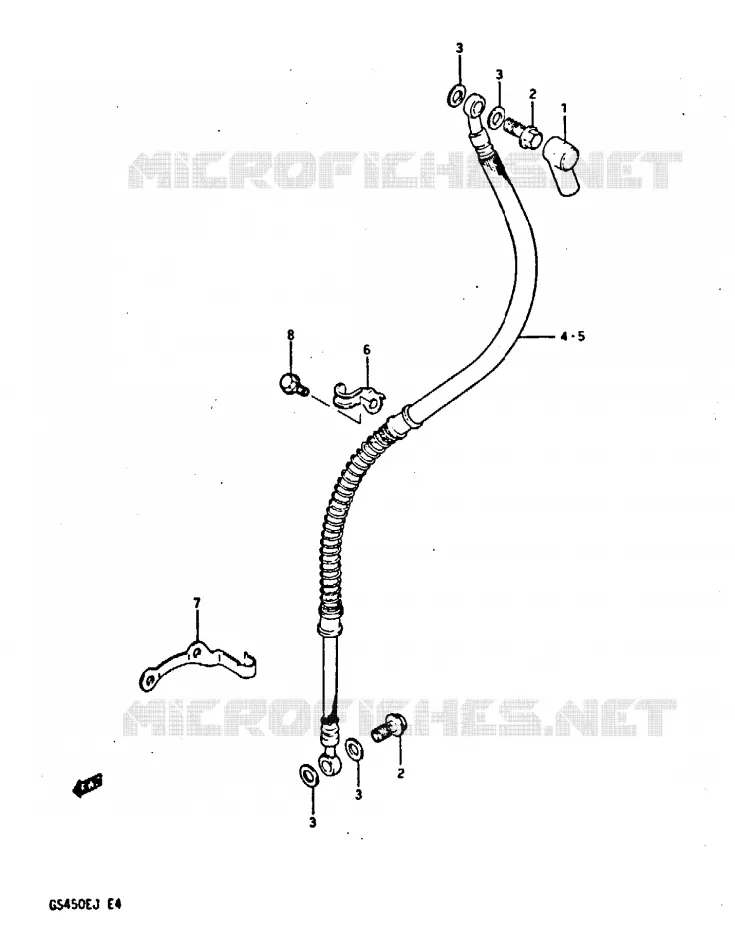FRONT REMSLANG (MODELE J) Suzuki MOTO 450 GS-E 1988  GS450EUJ(E/F/G/H/J)