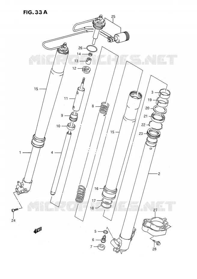 FRONT SCHOKDEMPER (DR350SHN/SHP/SHR) Suzuki MOTO 350 DR 1993  DR350SHP(E2)