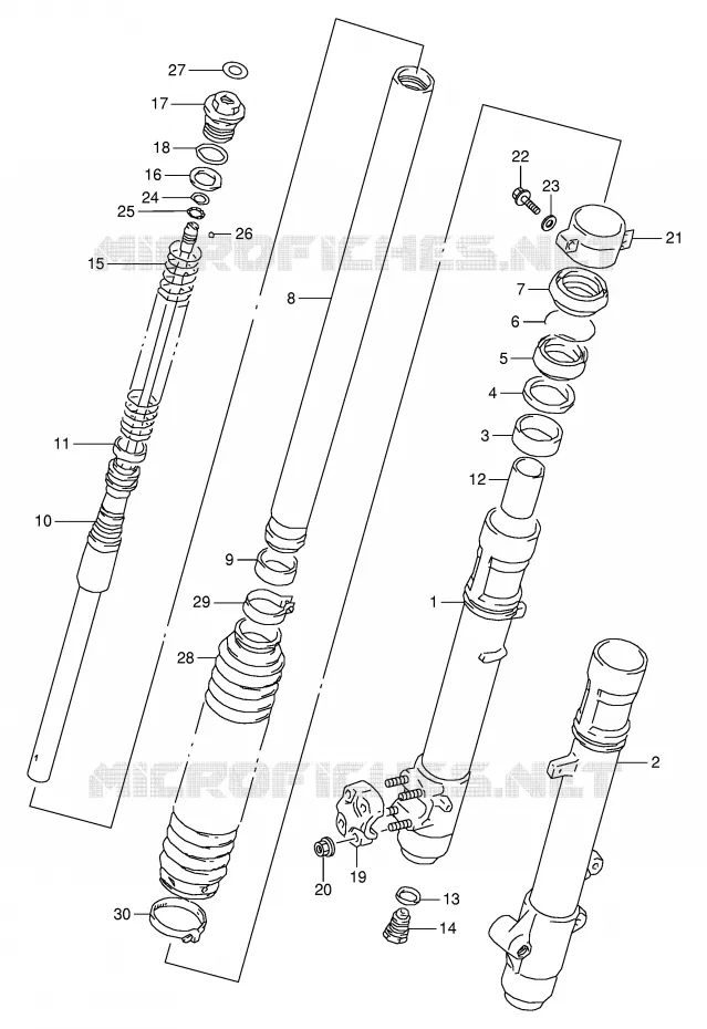 FRONT SCHOKDEMPER Suzuki MOTO 350 DR 1999  DR350X(E1)