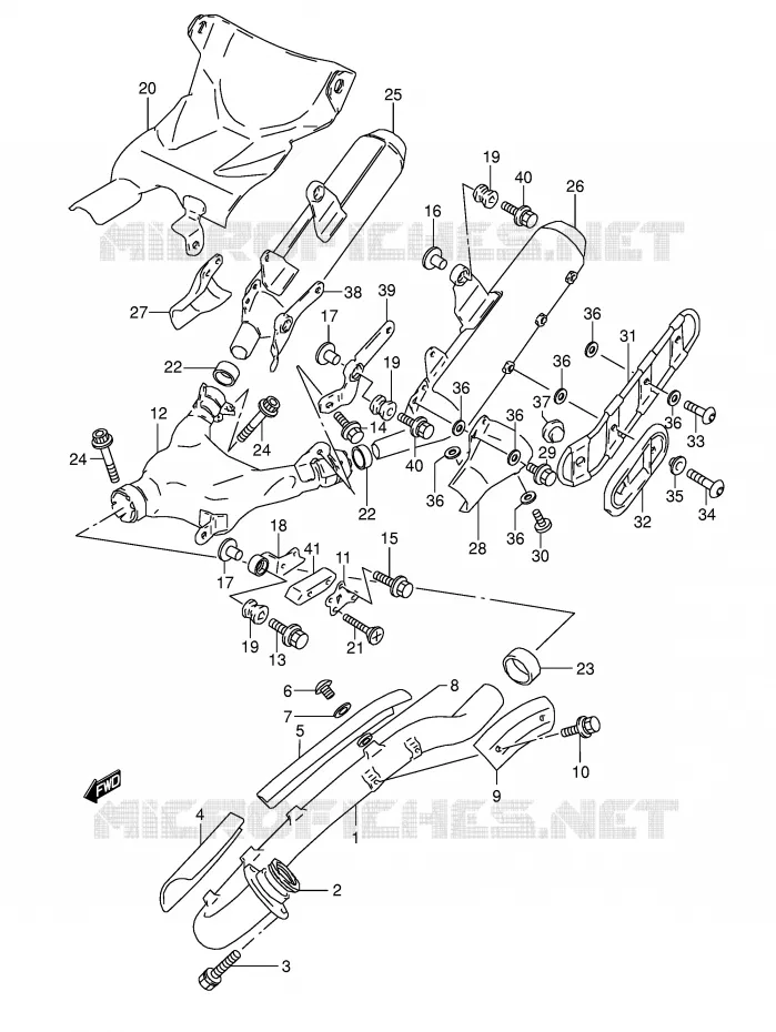 GELUIDDEMPER (MODELE M) Suzuki MOTO 800 DR 1995  DR800SS(E4)