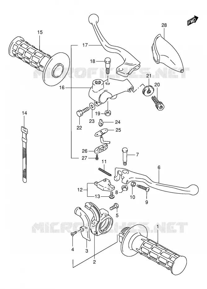 HANDGRIPS - LEVERS Suzuki MOTO 125 DR 1999  DR125SEX(E4)