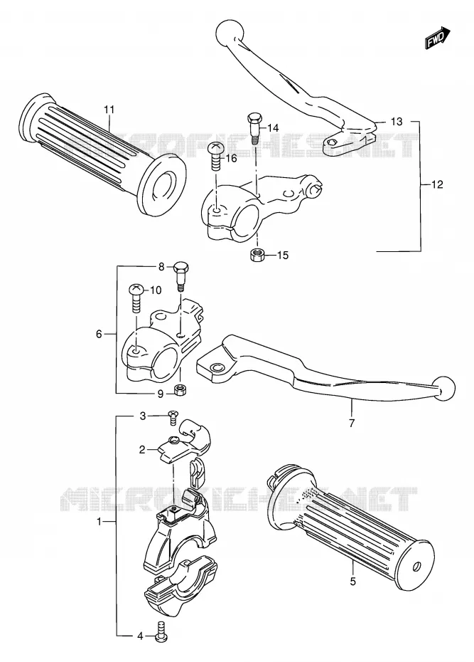 HANDGRIPS - LEVERS Suzuki MOTO 80 DS 1997  DS80V(E24)