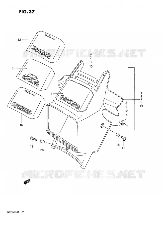 HEADLIGHT BOWL Suzuki MOTO 650 DR 1990  DR650RL(E2)