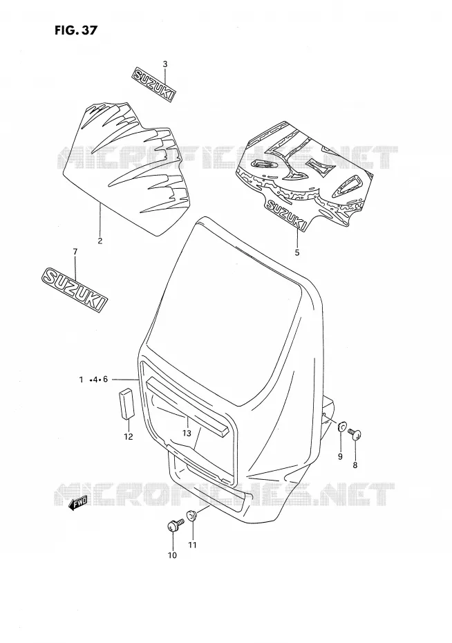 HEADLIGHT BOWL Suzuki MOTO 650 DR 1994  DR650RUR(E4)