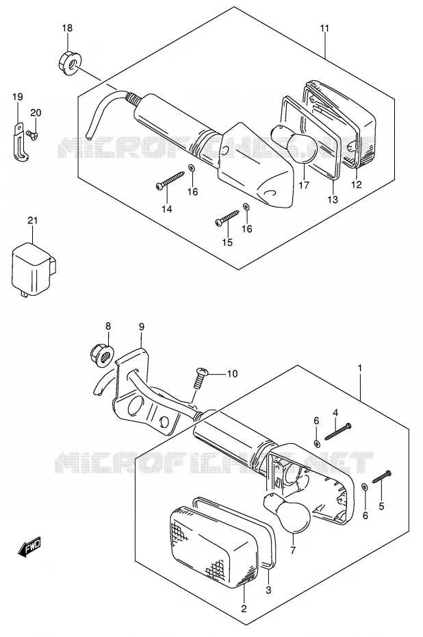 INDICATOREN (MODELE K1 E24,MODELE K2 P9) Suzuki MOTO 200 DR 2002  DR200SEK2(E24)