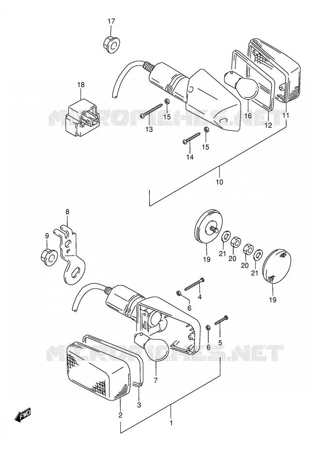 INDICATOREN Suzuki MOTO 650 DR 1999  DR650SEUX(E4)