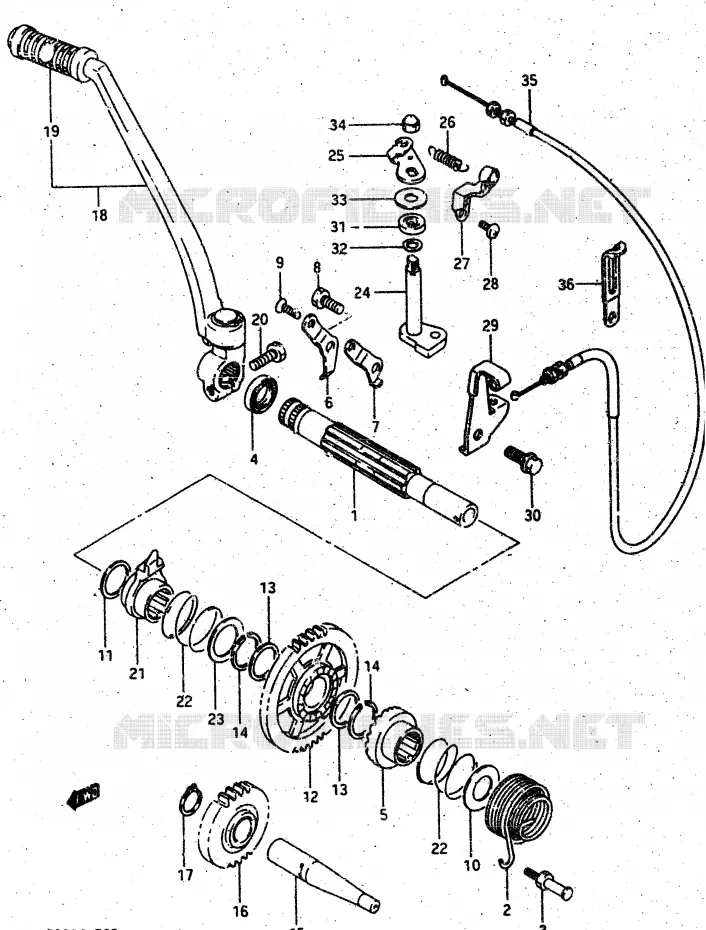 KICKSTARTER Suzuki MOTO 500 DR 1987  DR500SH(G/H/J)