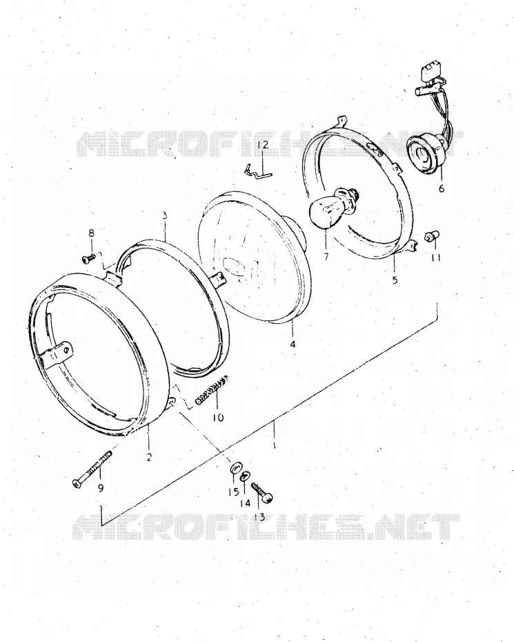 KOPLAMP (E1, E6, E24) Suzuki MOTO 500 DR 1983  DR500SD(E1)