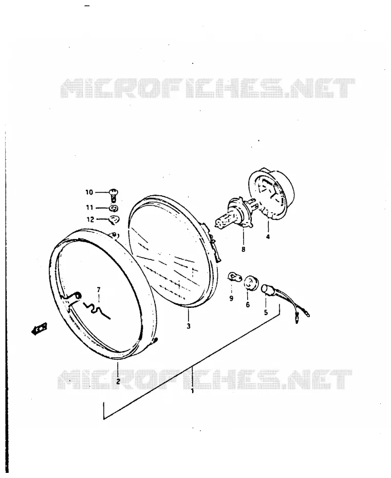 KOPLAMP (E2, E75) Suzuki MOTO 450 GS-S 1985  GS450SF(E/F/G/H/J)