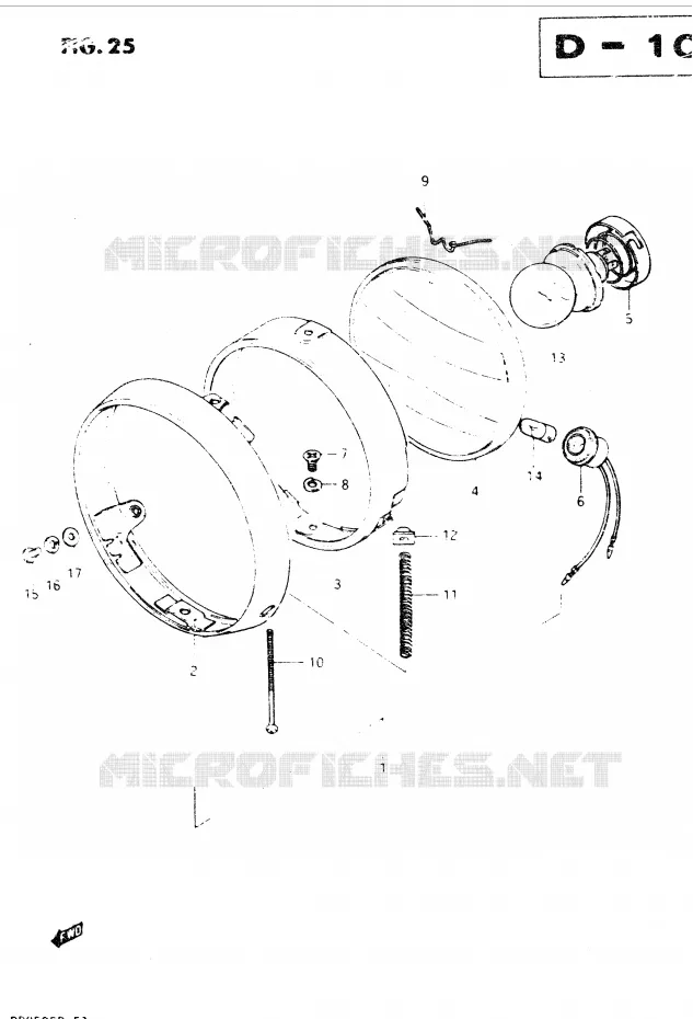 KOPLAMP (E4) Suzuki MOTO 250 DR 1983  DR250SD(E1)