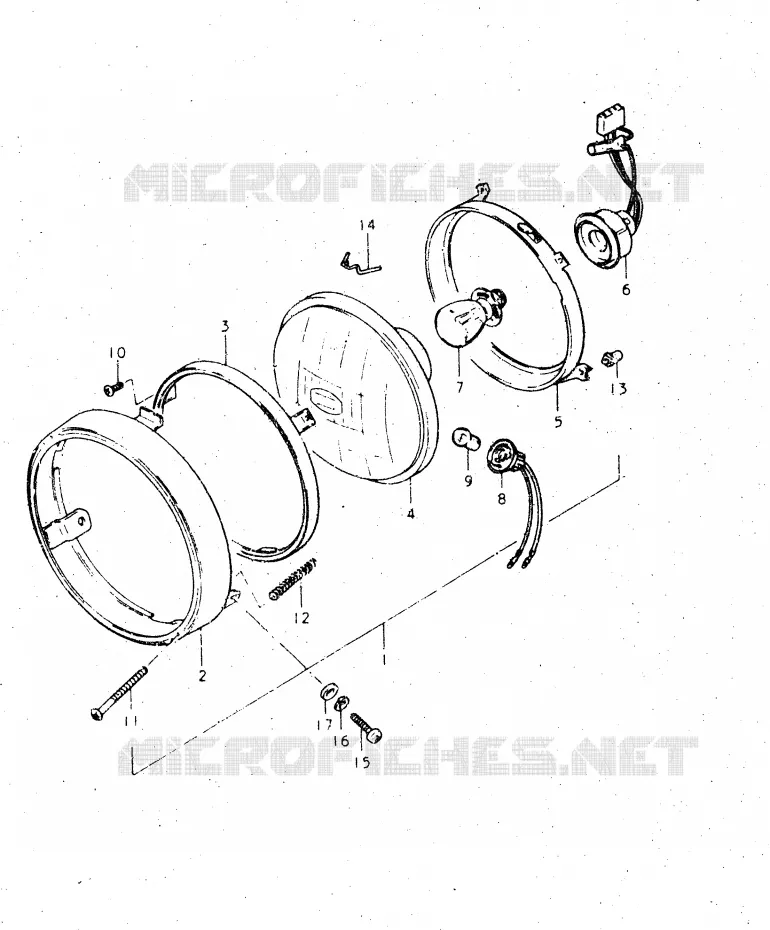 KOPLAMP (MODELE D E2) Suzuki MOTO 500 DR 1984  DR500SE(E1)