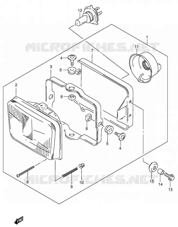 KOPLAMP (MODELE K1 E24) Suzuki MOTO 650 DR 2002  DR650SEK2(E4)