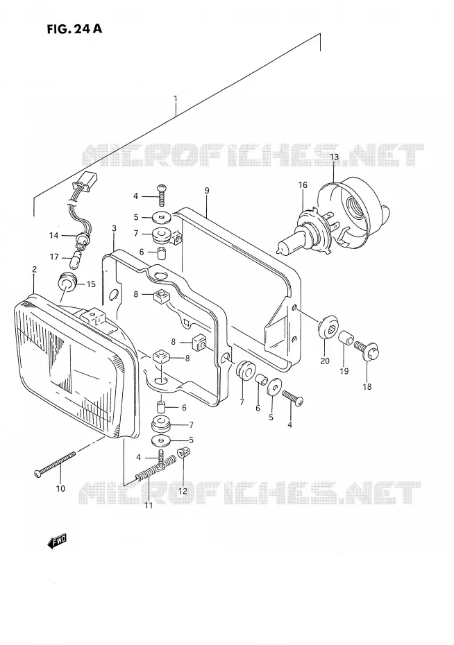 KOPLAMP (MODELE R) Suzuki MOTO 650 DR 1994  DR650RR(E4)