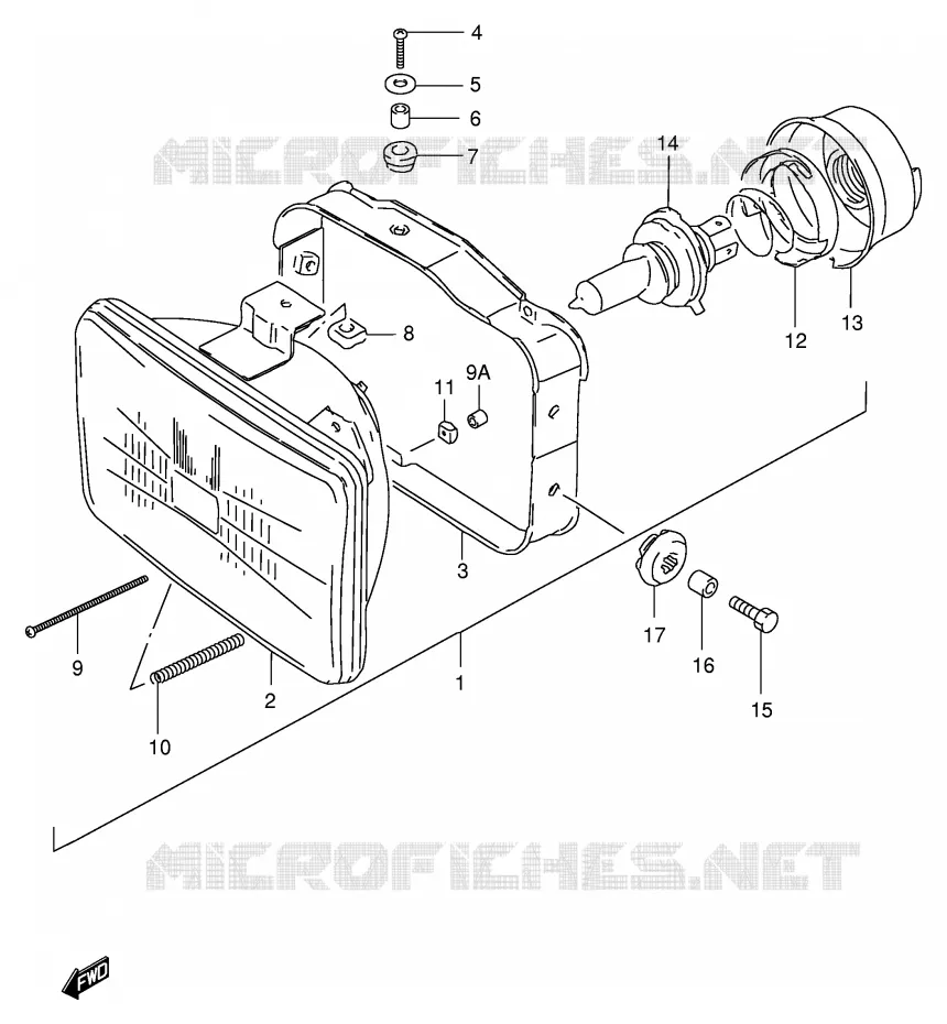 KOPLAMP Suzuki MOTO 200 DR 1998  DR200SEW(E24)