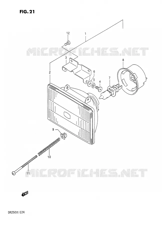 KOPLAMP Suzuki MOTO 250 DR 1991  DR250M(E24)
