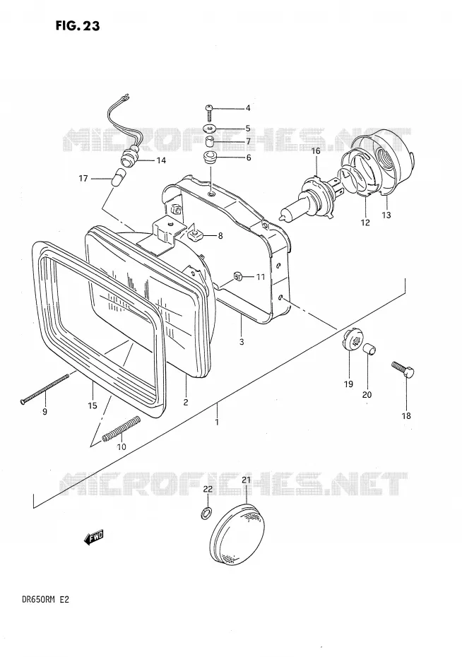 KOPLAMP Suzuki MOTO 650 DR 1991  DR650RM(E2)