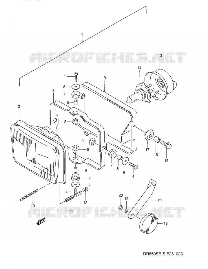 KOPLAMP Suzuki MOTO 650 DR 1995  DR650SES(E28)