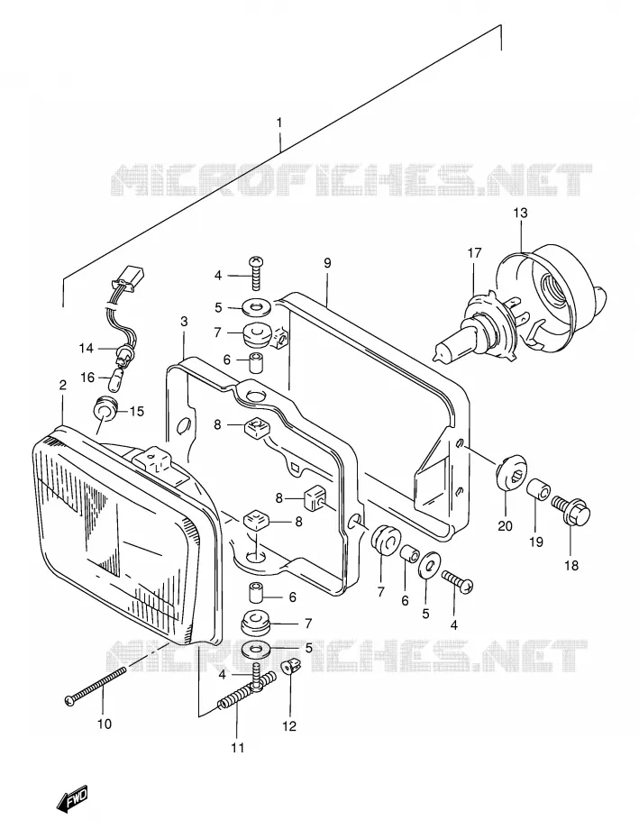 KOPLAMP Suzuki MOTO 650 DR 1999  DR650SEUX(E4)