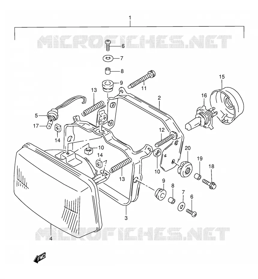 KOPLAMP Suzuki MOTO 800 DR 1997  DR800SV(E4)