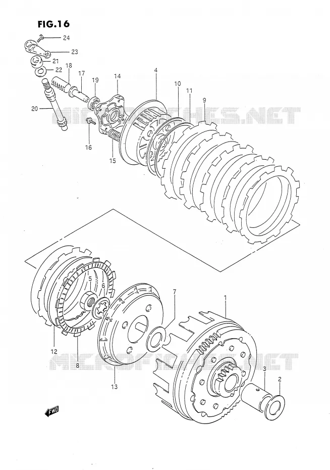 KOPPELING (MODELE N/P) Suzuki MOTO 650 DR 1994  DR650R(E4)